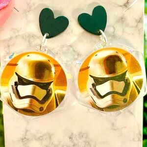 Star Wars Stormtrooper Earrings with Heart Accents